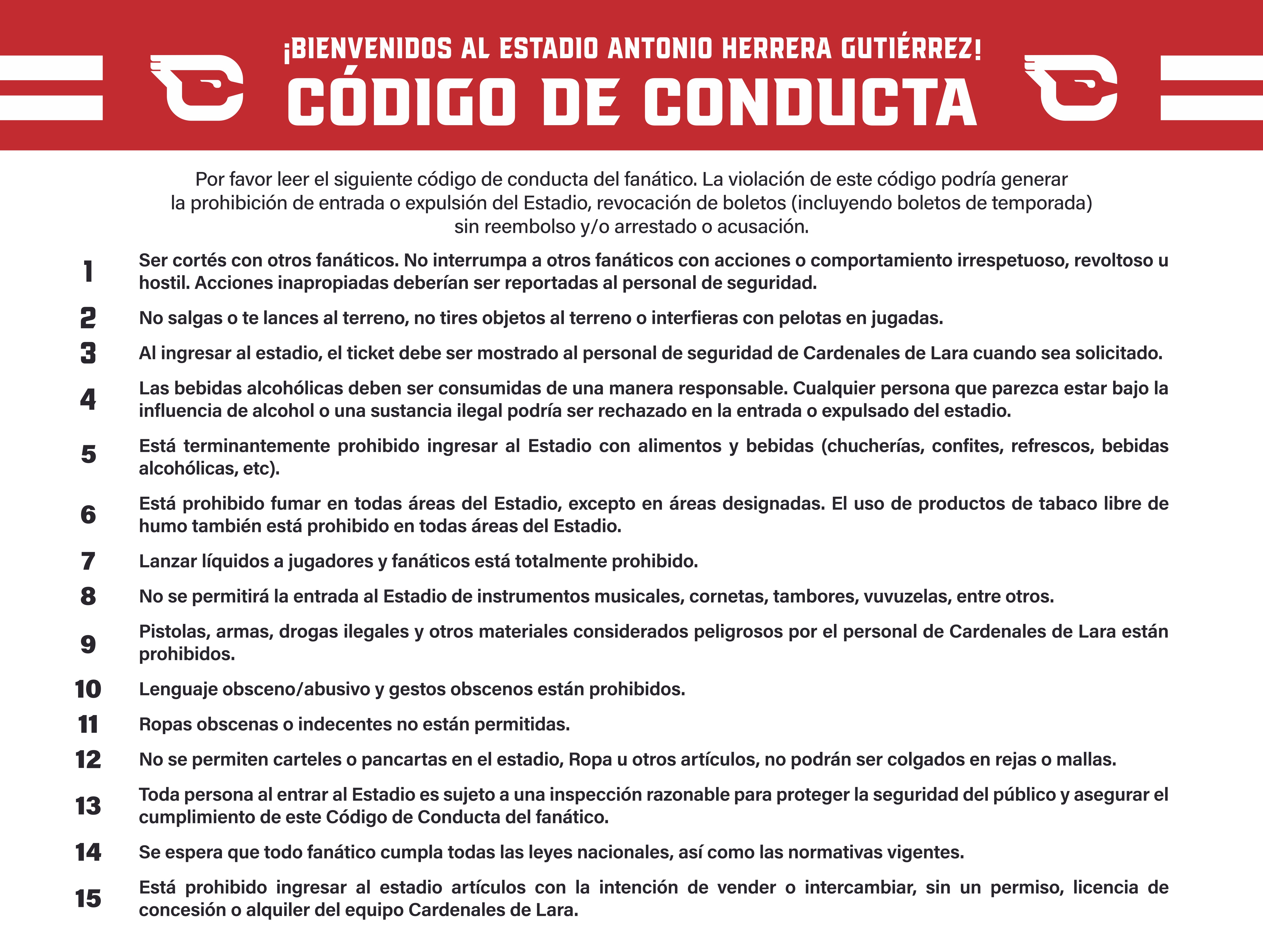 Codigo de Conducta - Cardenales de Lara B.B.C